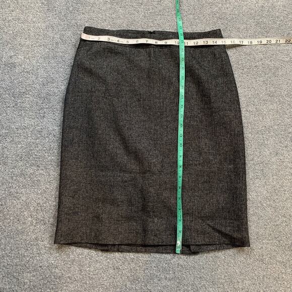 Ann Taylor Skirt Women 6 Gray Lined Pencil Wool Blend Button Pleat Back Zip - Picture 6 of 12